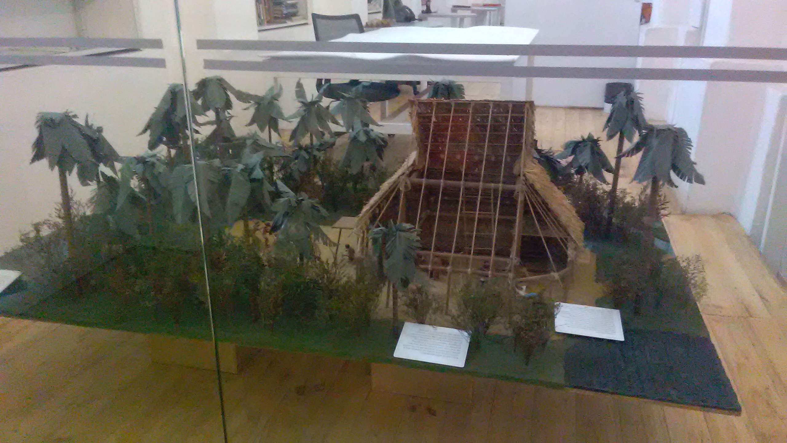 Model of indigenous house in Bogotá's Museo Nacional